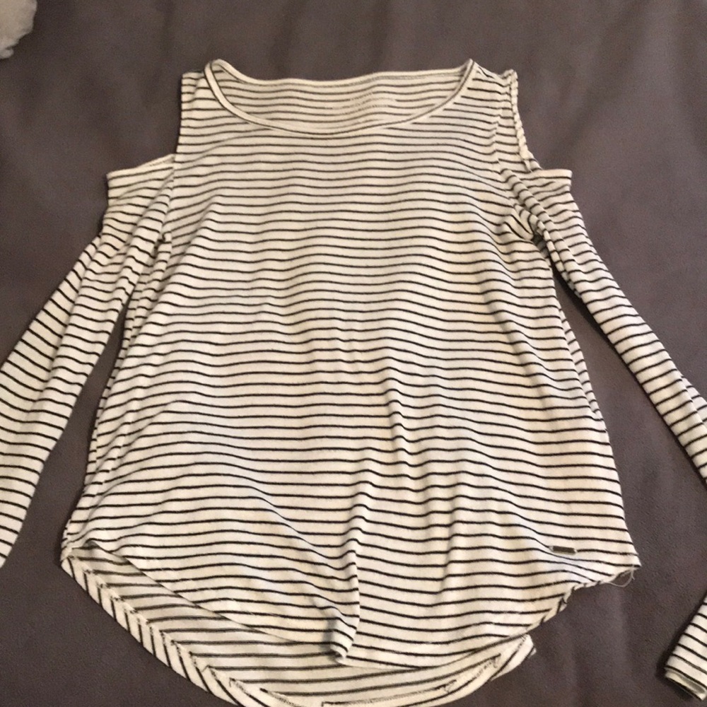 ☆Hollister striped Open shoulder long sleeve☆